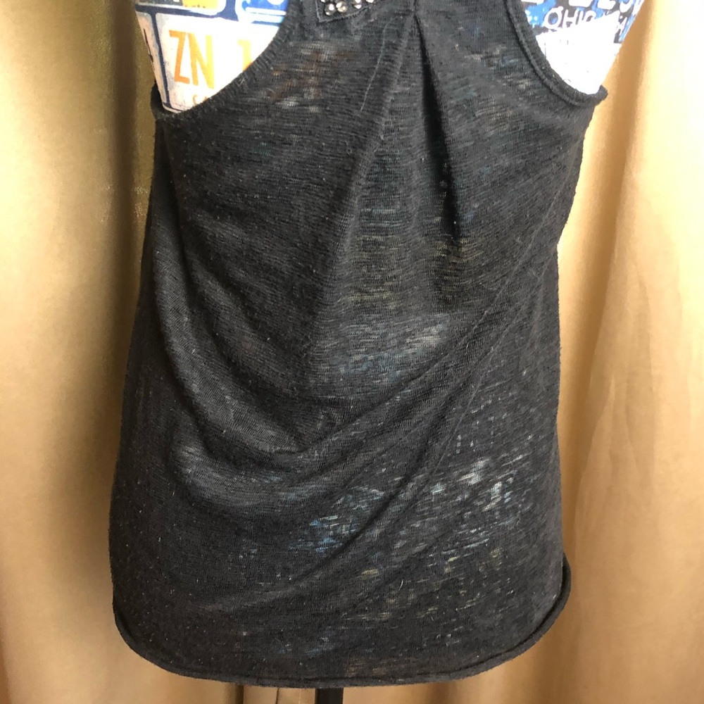 Free People Knit Noodle Strap Tank Top with Leaf Details - Picture 10 of 11